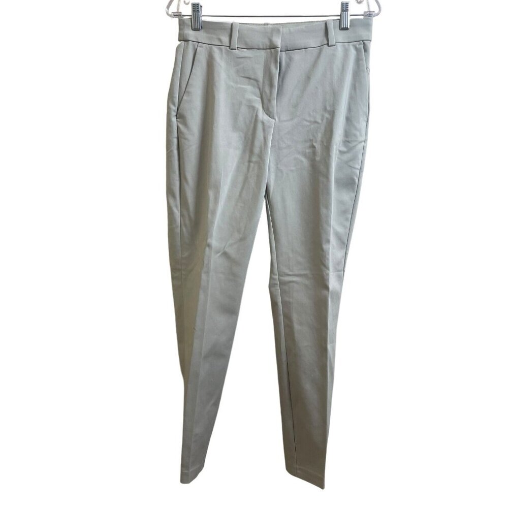 H&M Dress Slacks  Women Size 8 Ivory Slash Pocket Straight leg Flat Front